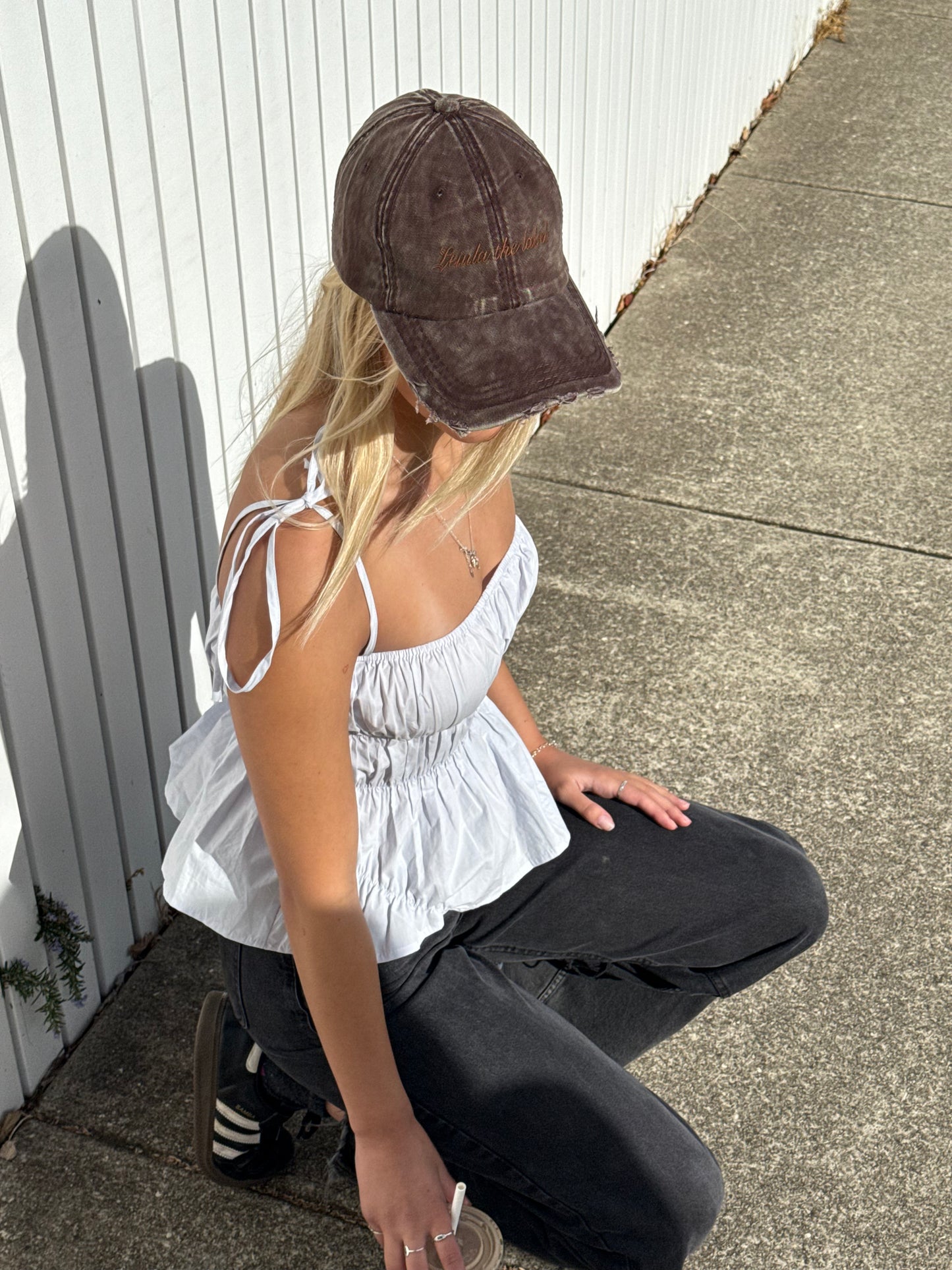 Mocha Distressed Cap