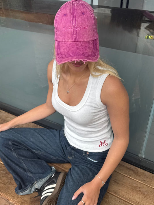 Magenta Distressed Cap